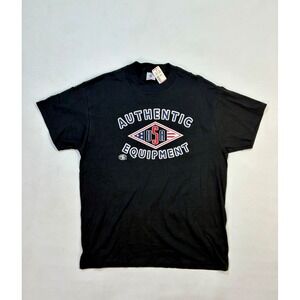 Graphic Tshirt Vintage Single Stitch Tee Americana Black T-Shirt Large Delta USA